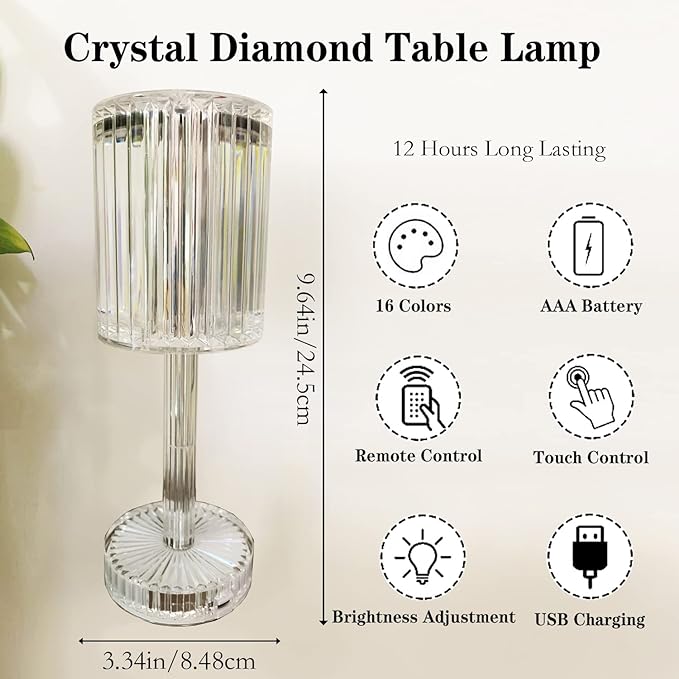 Brickerz™ Crystal Diamond Table Lamp